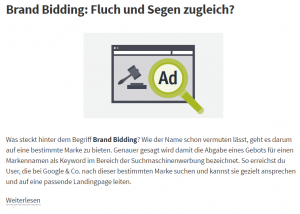 Erfahren Sie mehr zu Thema Brand Bidding